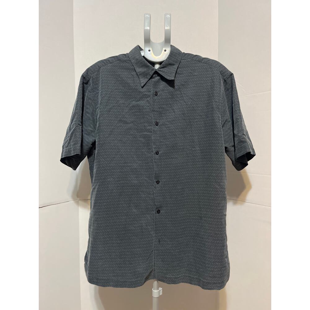 Alfani Men’s Dark Green Short Sleeve Button Up Shirt Size L